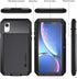 Lanhiem iPhone XR Metal Case, Heavy Duty Shockproof Case with Built-in Glass Screen Protector, Rugged Full Body Protective Cover, Black...
