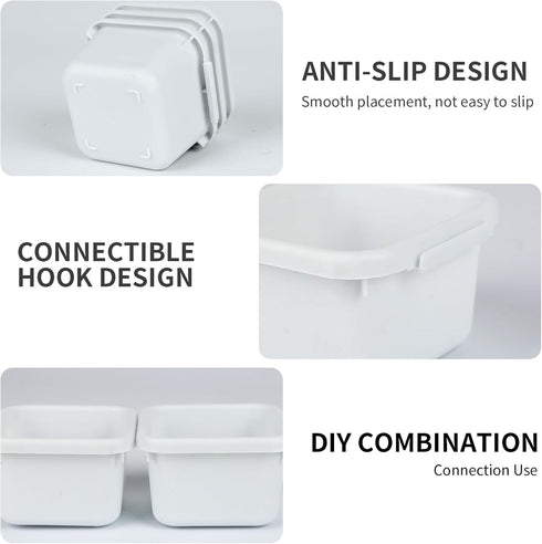 8 Pack Interlocking Desk Drawer Organizer Set, Vanity Storage Bins, Various Size Divider Trays for for Makeup, Jewelry, Utensils, Accessories or G...