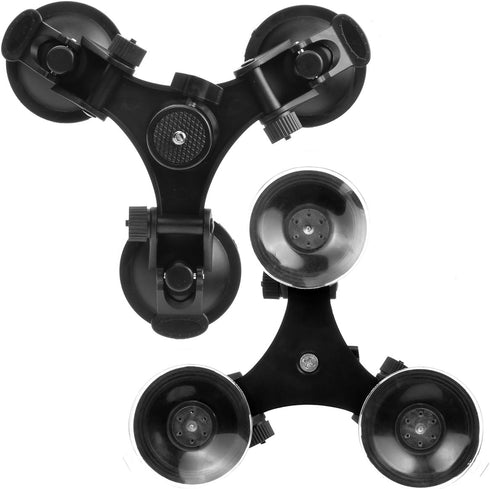 Camera Mount for Car - Camera Suction Mount - Car Mount Triple Suction Cup Mount with 1/4 Threaded Head 360 Degree Tripod Ball Head...