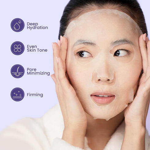 Hydrogel Face Masks Skincare, Collagen Face Mask with Vitamin B3, B5 and Hyaluronic Acid, Hydrating Face Masks Sheets for All Skin Type, 5 ea...