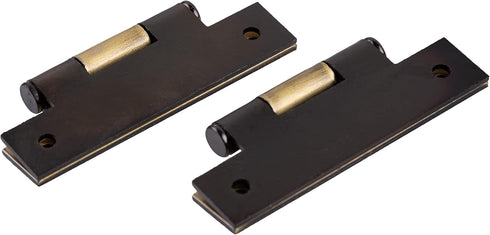 Antique Brass "H" Type Cabinet Door Hinges | 2 1/2" x 1 5/8" | Pack of 2 | Flush Mount Furniture Hinges | Furniture Hardware | L-H0501A-AB-A (1)...