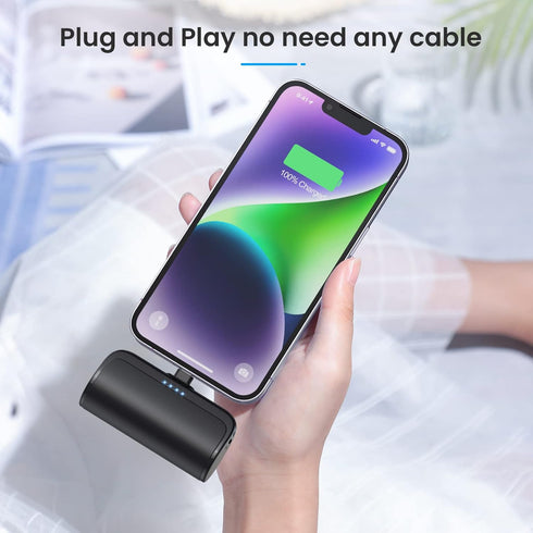 Mini Portable Charger Power Bank for iPhone,5200mAh Portable Phone Charger, Ultra-Compact PD Fast Charging Battery Pack Compatible with iPhone 14/...