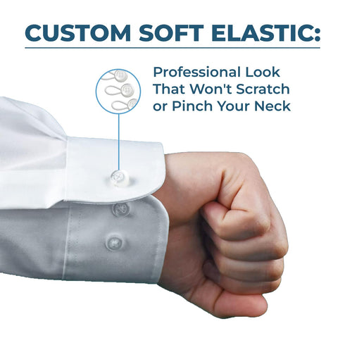 Premium 3-pack Of Collar Extenders (White) For Men And Women - Magic Extension For Shirts Of All Kinds, Soft & Elastic Design - Neck Button Extend...