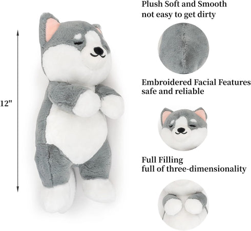 Husky Stuffed Animal Cute Husky Plush Toy Stuffed Dog Stuffed Animals Plush Pillow for Boys Girls Kids...