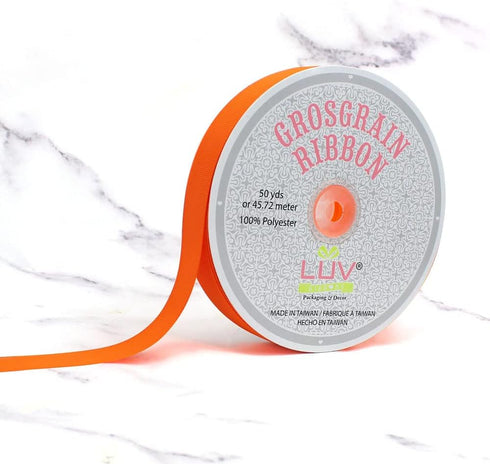 Creative Ideas 7/8-Inch Solid Grosgrain Ribbon, 50-Yard, Orange...