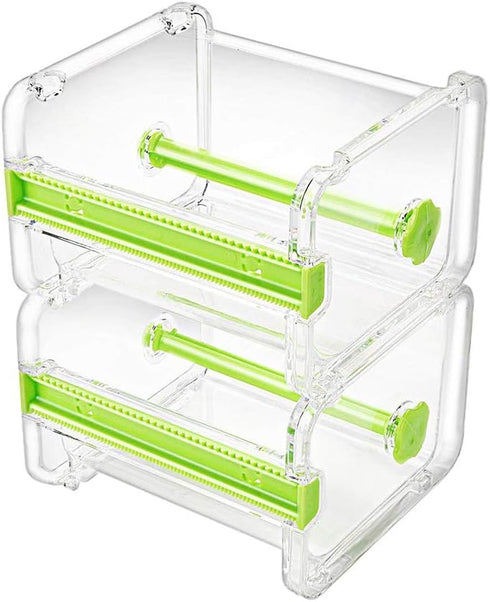 molshine 2 Pack Transparent Desktop Multi Washi Masking Tape Storage Dispenser,Tape Cutter,Tape Roll Holder (Not Include Masking Tape) (Green)...