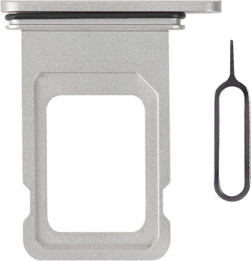 for iPhone 11 Silver SIM Card Tray Holder Replacement Single SIM Version for iPhone11 Card Slot with Waterproof Rubber Ring Repair Tool Fix Kit SI...