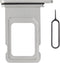 for iPhone 11 Silver SIM Card Tray Holder Replacement Single SIM Version for iPhone11 Card Slot with Waterproof Rubber Ring Repair Tool Fix Kit SI...