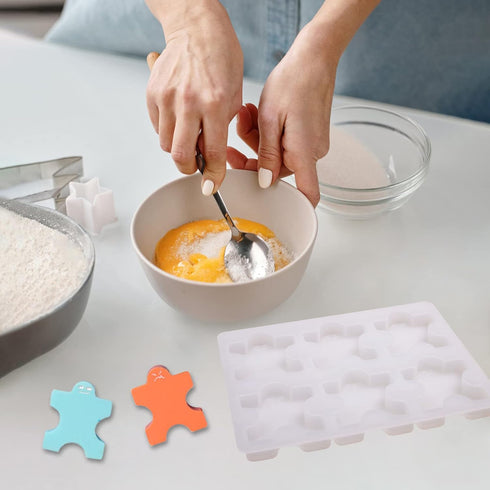 Puzzle Piece Silicone Chocolate Molds, Building Blocks Epoxy Resin Molds for Cake Decoration Cupcake Topper Candy Ice Cube Trays Wax Bombs Clay...