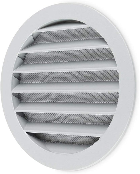 calimaero WSGG 6" Inch Gray Round Metal Air Vent Grill Cover Flat Louver with Fly Screen