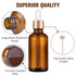 PrettyCare Eye Dropper Bottle 2 oz (12 Pack Amber Glass Bottles 60ml with Golden Caps, 24 Labels, Funnel & Measured Pipettes) Empty Tincture Bottl...