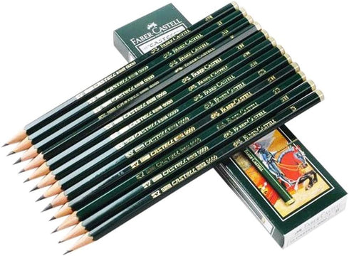 Faber-Castell pencils, Castell 9000 graphite pencils, 8B Pre-sharpened Black lead pencils for sketch, shading, drawing, artist - box of 12 (8B)...