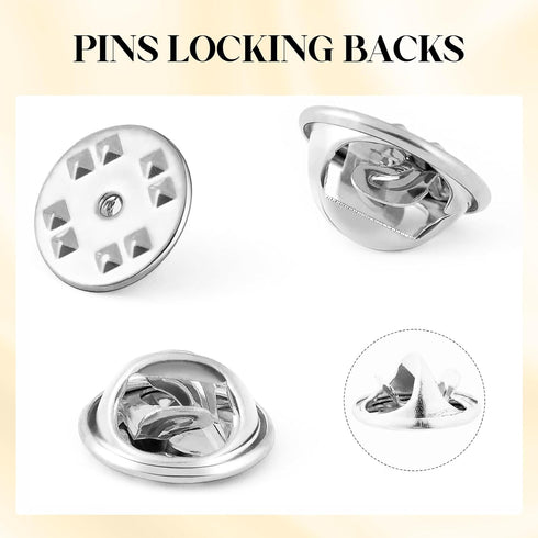 50PCS Enamel Pin Locking Backs Locking Pin Backs for Enamel Pins Lapel Pin Keepers Locking Clasp Pin Backs Replacement Brass Clutch Badge Insignia...