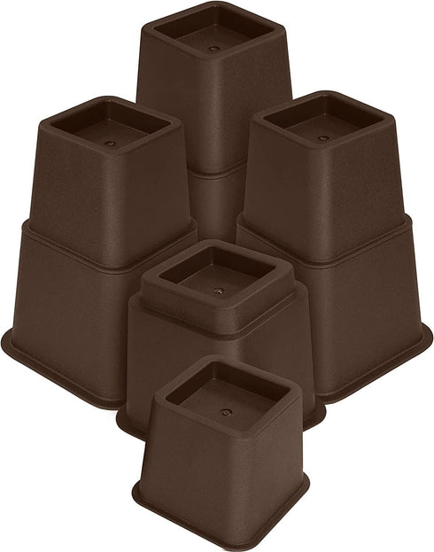 Utopia Bedding Adjustable Bed Furniture Risers - Elevation in Heights 3, 5 or 8 Inch Heavy Duty Risers for Beds and Under Bed Storage - Supports u...