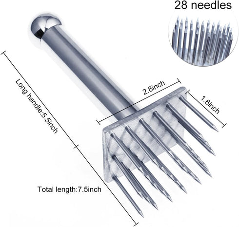 Professional Meat Tenderizer Tool Poultry Tenderizers with 28 Stainless Steel Blades Meat Mallet for Beef,Pork,Chicken...