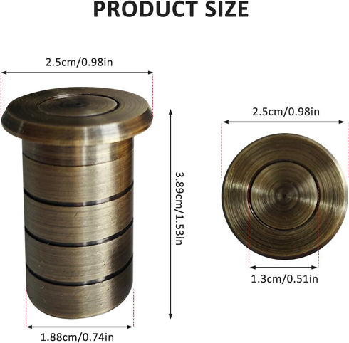 Floor Hole Dust-Proof Cover, Door Bolt Accessories, Safety Sliding Lock Inserts, Spring All Copper Dust-Proof Cover Hardware Cylinder Bolt 2 Pcs...