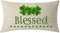 ITFRO Ireland Holiday Happy St Patrick's Day Blessed Lucky Charm Shamrocks Cream Burlap Throw Pillow Cover Cushion Case Sofa Decorative Oblong Lon...