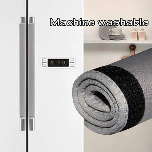 Miaowater 4 PCS Refrigerator Door Handle Covers Kitchen Appliance Decor Handles Anti-Skid Anti-Static Protector Fridge, Dishwasher Oven Keep Off Fingerprints,Food Stains (Grey)