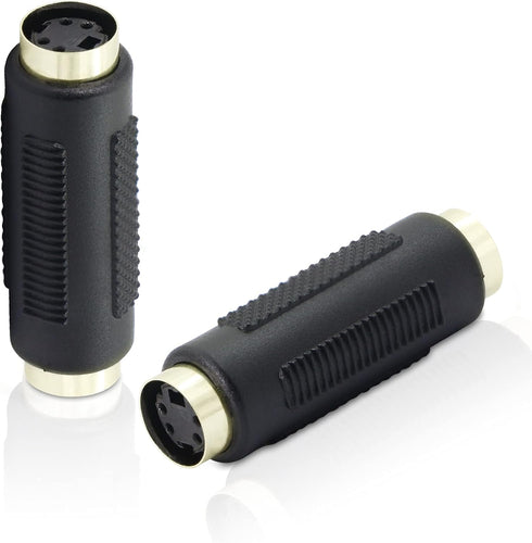 YACSEJAO 2Pack S-Video Female to Female Adapter, Gold-Plated, 4 Terminal Connector, Mini Din 4 PIN, Composite Connector for SVHS/S-Video Cable Ada...