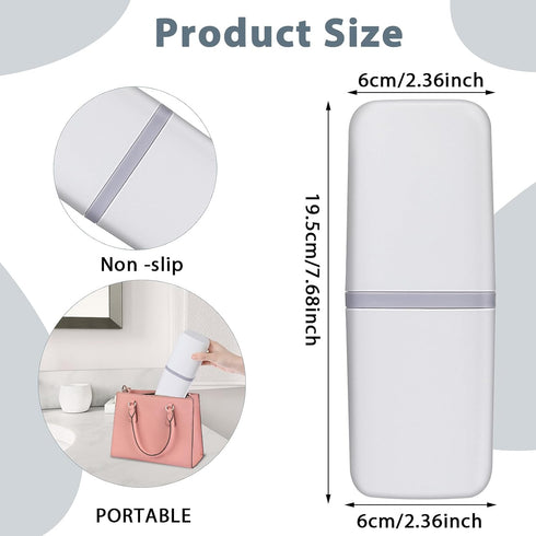 Travel Toothbrush Cup Case Portable PP Seal Tooth Brush Holders Cover Multi-Function Toothpaste Storage Container Cup for Home School Camping Busi...