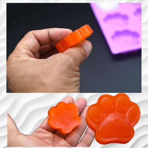 Puppy Dog Paw Silicone Mold Tray - Chocolate Candy Making, Oven to Freezer Safe - Food Grade, Homemade Treats, Ice-pops DIY - Set of 2 purple baki...