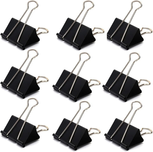 9 Pack Binder Clips Paper Clamps Upgrade Big Clip for Office Classroom Home Supplies(Black)...