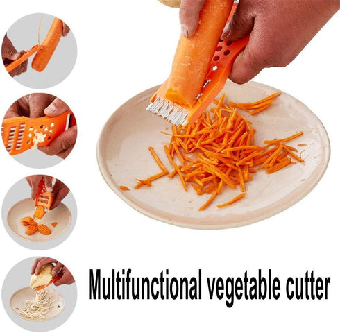 Vegetable Peeler,Saim Metal Scraper Fruit Grater Slicer Vegetable Peeler 7 in 1 Multifunction Kitchen Cutter Tool Orange 2 Pcs...