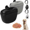 Silicone Dog Treat Pouch and Dog Clickers,Dog Training Pouch Bag with Magnetic Buckle Closure and Waist Clip for Treats,Leash,Walk (Black&Grey 4PC...
