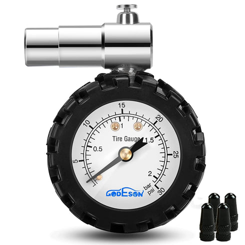 GODESON Presta Valve Gauge,Presta Valve Tire Pressure Gauge with Bicycle Air Pressure Relief Range to 0-30PSI /0-2BAR, Perfect for Mountain Bicycl...