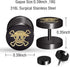 YCL&TXL Black Screw Stud Earrings Men Women Round Skull Pattern Anime Ear Stud For Men Earrings Stainless Steel Earrings...