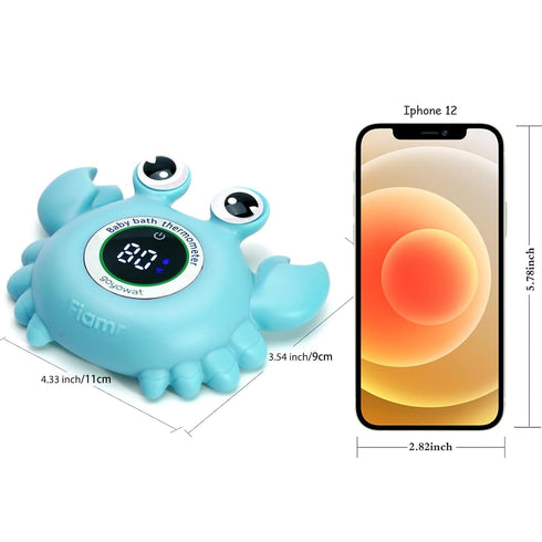 Baby Bath Thermometer,Newborn Swimming Safety Toy Thermometer,Bathtub Water Thermometer,Large Eyed Crab Toy Floating Water Temperature Gauge Baby ...