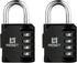 RESET-060 2 Pack 4 Digit Combination Lock Outdoor Padlock for School Gym Sports Locker Fence Toolbox Gate Suitcase Hasp Black...