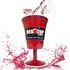 Reusable Red Plastic Wine Glasses with Stem, 14oz, Unique Heavy-Duty Drinking Glasses for Parties, Durable Champagne Flutes, Cute Sturdy Big Grip ...