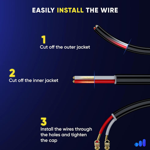 Maximm in Wall Speaker Wire - 50 Feet, Black - 14AWG CL3 Rated 2-Conductor Wire 14/2 (Copper Clad Aluminum)...