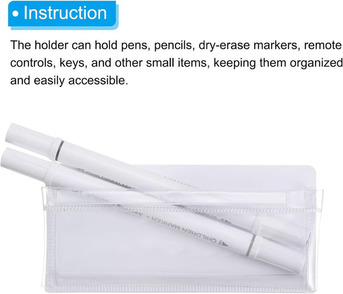 PATIKIL Magnetic Pen Holder for Refrigerator, 2 Pack 125x60mm Dry Erase Marker Pencil Holder Cup Organizer for Fridge Whiteboard Locker, White......