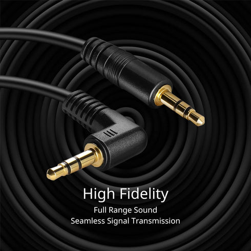 TNP Audio Cable 3.5mm Right Angle (15FT) Male to Male Gold Plated AUX Auxiliary Headset Jack Adapter TRS Cord for Bose Sony Headphones Cord Replac...