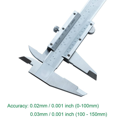 Vernier Caliper 6 Inch, 6" Non Digital Caliper, 0-6Inch/0-150mm?0.001 inch/0.02mm High Precision Caliper, Measuring Caliper Tool...