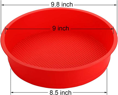 Bekith 4 Pack 9" Round Silicone Cake Pans - Silicone Molds for Baking, Quick Release Baking Pans for Layer Cake, Cheese Cake, Rainbow Cake and Chi...