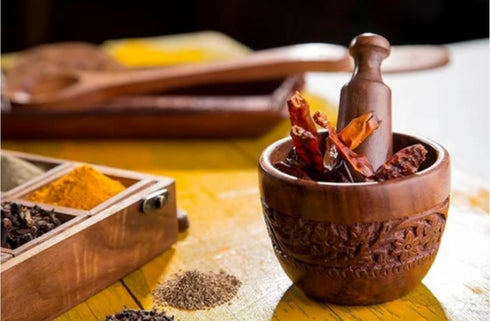 Acacia Wooden Mortar and Pestle Set | Kitchen Tool for All Grinding Purpose| Garlic Mustard Black Pepper Crusher| Medicine and Herb Crusher| India...