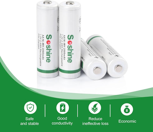 AA Rechargeable Battery - 1.2V 2000mAh Low-self Discharge Double aa Battery Rechargeable for Remote Controllers, Toys, Flashlight, Mouses...