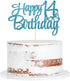 Blue flash 14th birthday cake topper ? happy 14th birthday cake topper?14th birthday party cake decorations...