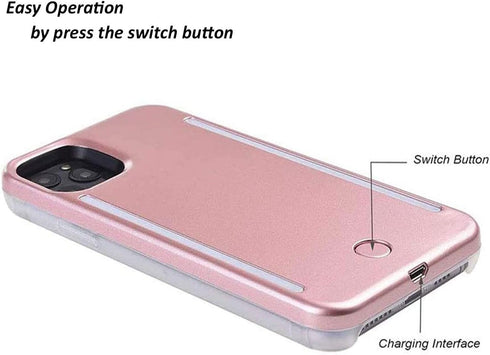 Selfie Light up Case for iPhone 12 and 12 Pro 6.1 inch, LED Light case with Back and Front Dual Rechargeable Luminous Light for iPhone 12 & 12 Pro...