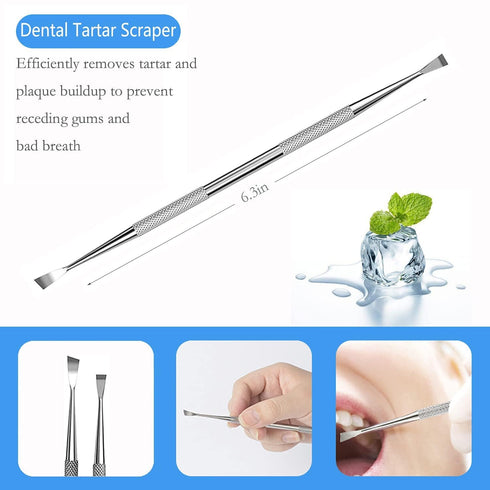 Plaque Remover for Teeth Cleaning Kit Tatar and Calculus Removal Dental Mirror Dentist Care Set Stainless Steel Dental Tools for Personal and Home...