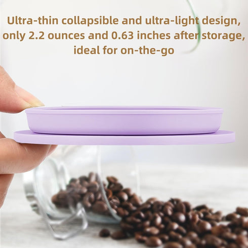 2 Pieces Collapsible Paperless Travel Pour Over Coffee Dripper Kit, Single Cup Travel Pour Over Coffee Maker Camping, Portable Silicone PourOver C...