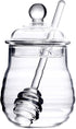 Lawei Glass Honey Jar with Dipper and Lid, 10 OZ Heat-Resistant Bee Hives Honey Pot, Clear Glass Honey Container for Store Honey and Syrup, Home a...