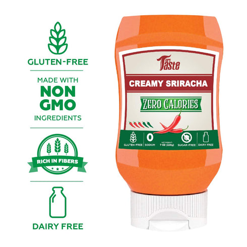 Mrs Taste Sugar Free Creamy Sriracha, Zero Calories, Zero Sodium, Zero Sugar, High Fiber, Keto Friendly, Paleo Friendly, Condiments and Sauces (8 ...