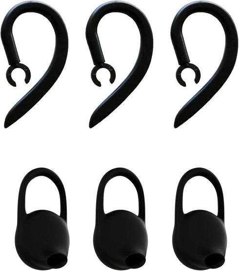 Ear Hooks Eartips Kit 360° Rotatable Adjustable Soft Silicone Anti-Slip Sports Clamp Universal Headset Clips Earbuds Replacement for Newbee/Plantr...