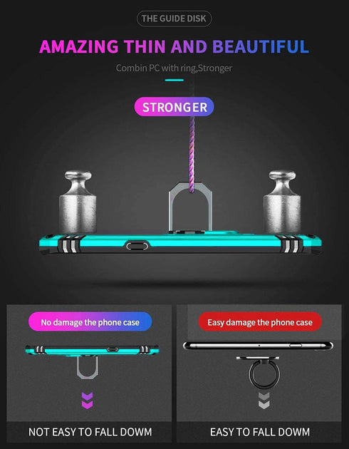 Androgate for Samsung Note 9 Phone Case, Galaxy Note 9 Case with 3D PET Screen Protector, Military-Grade Ring Holder Kickstand Car Mount 15ft Drop...