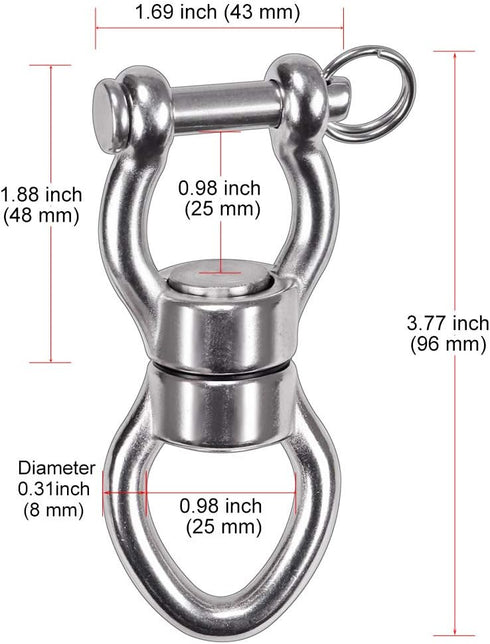 SELEWARE Silent Bearing Swing Swivel, 360° Rotational Device Hanging Accessory with Removeable Buckle for Tree Swing, Hammock Chair, Climbing Rope...