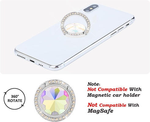 Glitter Bling Bling Phone Ring Holder,Sparkle Phone Ring Grip Artificial Diamond Stand,Rhinestone Cell Finger Ring for Phones,Pad(Silver)......